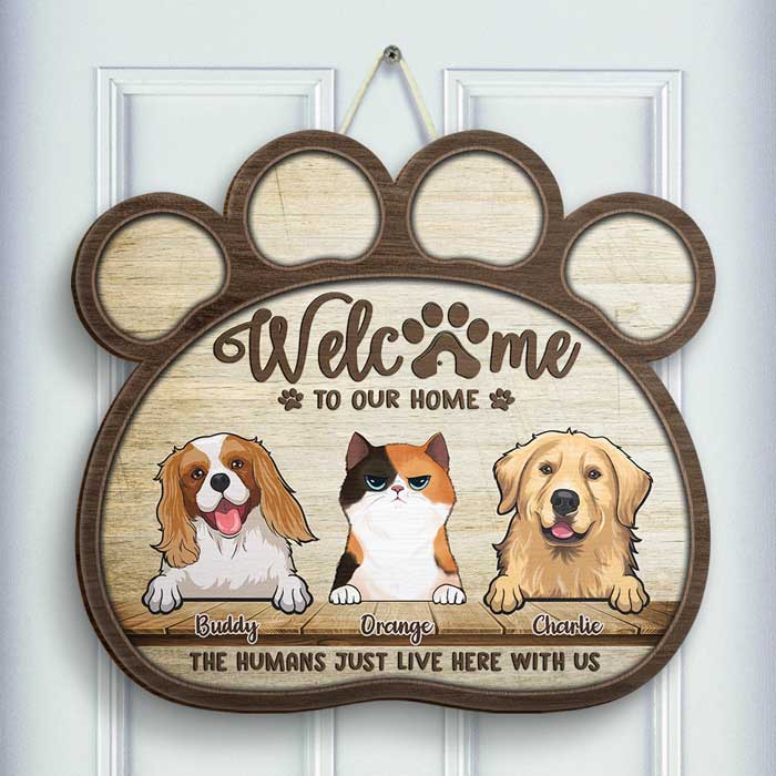 Welcome To Our Home - Personalized Shaped Door Sign.