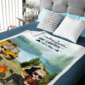 The Best Memories Are Made Camping - Husband & Wife - Gift For Camping Couples, Personalized Blanket.