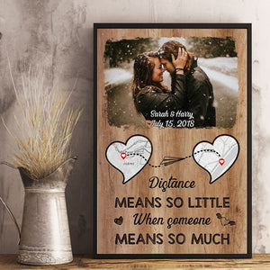 La distance est si peu importante - Affiche verticale personnalisée - Télécharger une image, cadeau pour couple, mari et femme