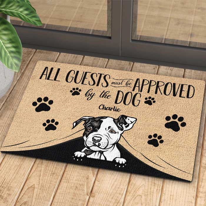 All Guests Must Be Approved - Funny Personalized Decorative Mat For Cat And Dog Lovers.