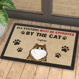 All Visitors Must Be Approved By The Cool Cats - Funny Personalized Decorative Mat.