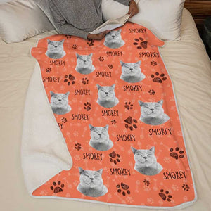Colorful Upload Pet Image - Gift For Cat Lovers - Personalized Blanket.