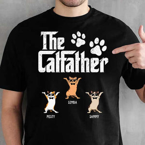 The Cat Father Funny Cat - Gift for Dad, Personalized Unisex T-Shirt.