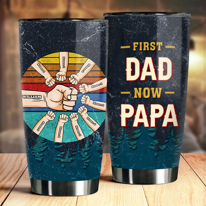 Premier papa, maintenant papa - Cadeau pour papa, grand-père - Gobelet personnalisé