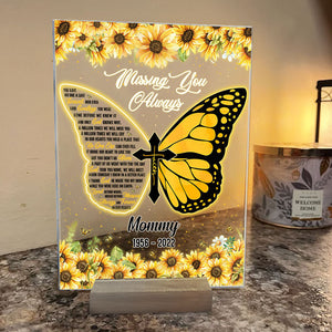 Tu nous manques toujours et à jamais dans nos cœurs - Plaque acrylique personnalisée