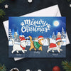 Meowy Christmas - Carte postale de Noël personnalisée, carte de vœux