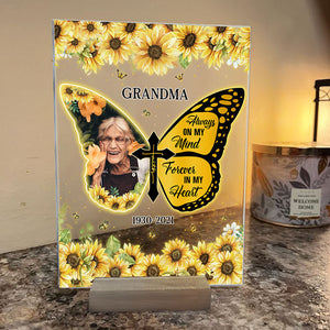 Always On My Mind Forever In My Heart Missing You - Upload Image - Personalized Acrylic Plaque