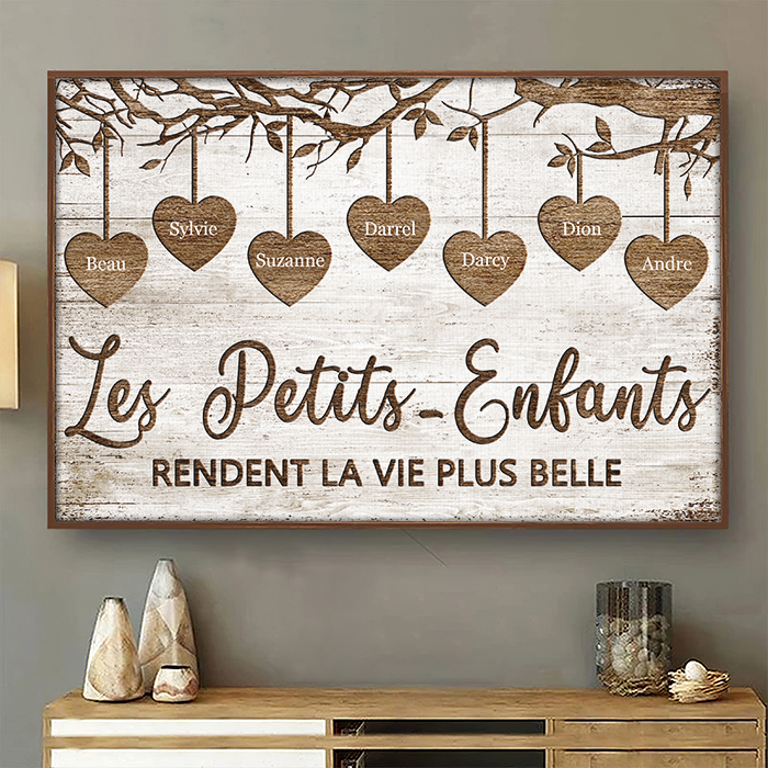 Les Petits-Enfants Rendent La Vie Plus Belle - Affiche horizontale personnalisée Français
