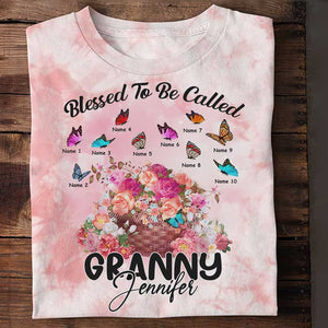 Bénie d'être appelée grand-mère - Cadeau pour grand-mère, t-shirt unisexe personnalisé imprimé sur toute la surface