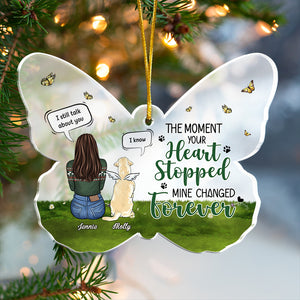 Tu es à jamais dans mon cœur - Décoration de Noël personnalisée en acrylique en forme de papillon - Cadeau commémoratif, cadeau de condoléances, cadeau de Noël