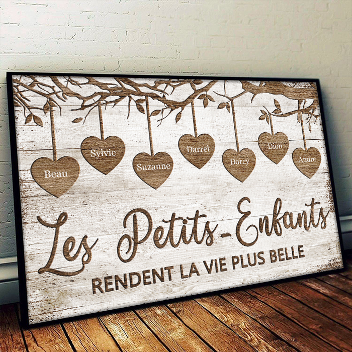 Les Petits-Enfants Rendent La Vie Plus Belle - Affiche horizontale personnalisée Français