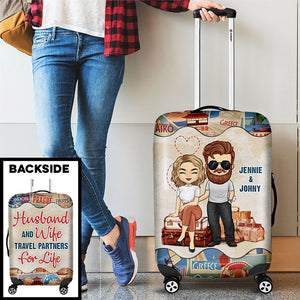 Partenaires de voyage pour la vie - Cadeau pour couple, mari et femme - Housse de bagage personnalisée