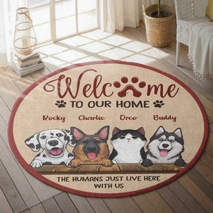 Welcome To Our Home - Gift For Pet Lovers, Personalized Decorative Round Rug.