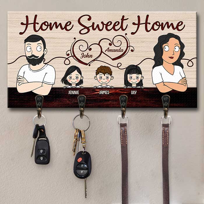 Sweet Home - Porte-clés personnalisé, porte-clés - Cadeau pour couple, mari et femme