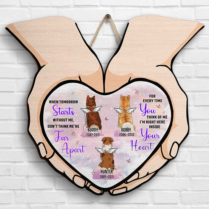 I’m Right Here Inside Your Heart - Personalized Shaped Wood Sign.