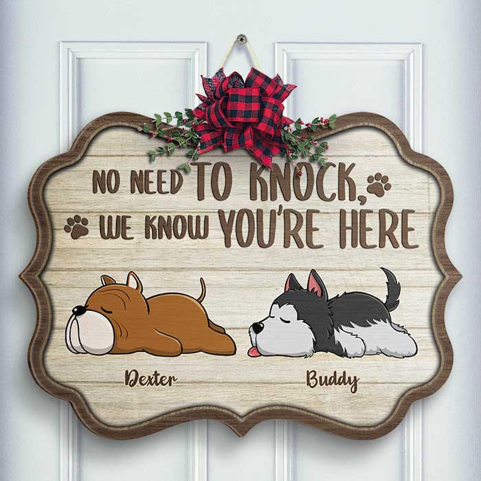 All Guests Must Be Approved By Sleeping Dogs - Personalized Shaped Wood Sign.