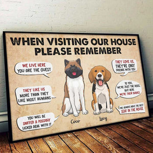 When Visiting Our Home Please Remember - Personalized Horizontal Poster.