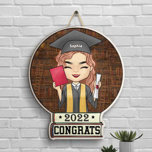 Félicitations pour votre diplôme - Panneau en bois personnalisé - Cadeau de remise de diplôme
