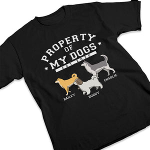 La propriété de mes chiens - T-shirt unisexe personnalisé, sweat à capuche, sweat-shirt - Cadeau de Noël pour les propriétaires et les amoureux des animaux
