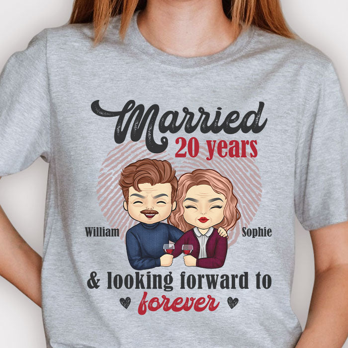 Marié et heureux de vivre ensemble - T-shirt unisexe personnalisé - Cadeau pour couple, mari et femme