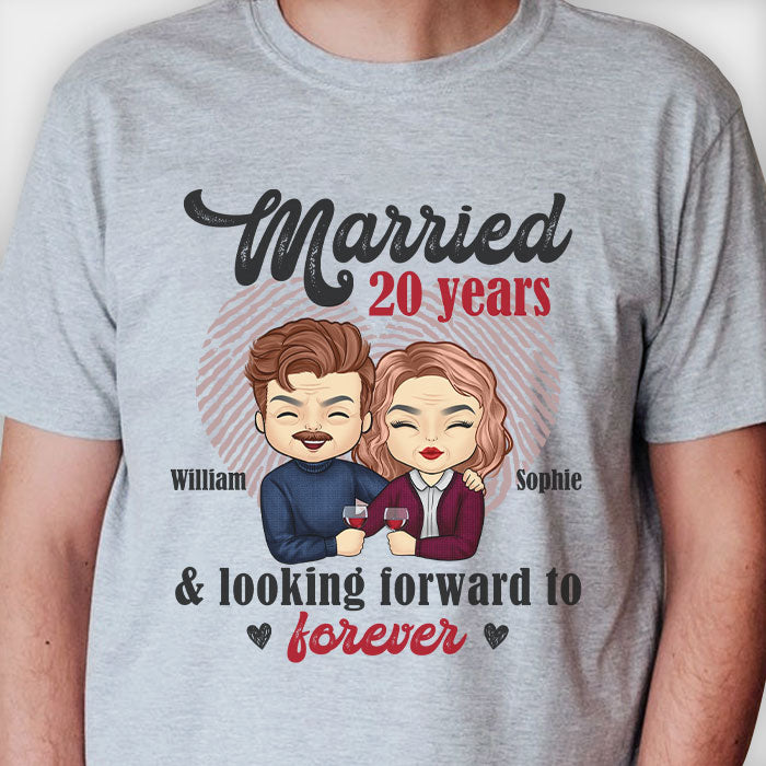 Marié et heureux de vivre ensemble - T-shirt unisexe personnalisé - Cadeau pour couple, mari et femme