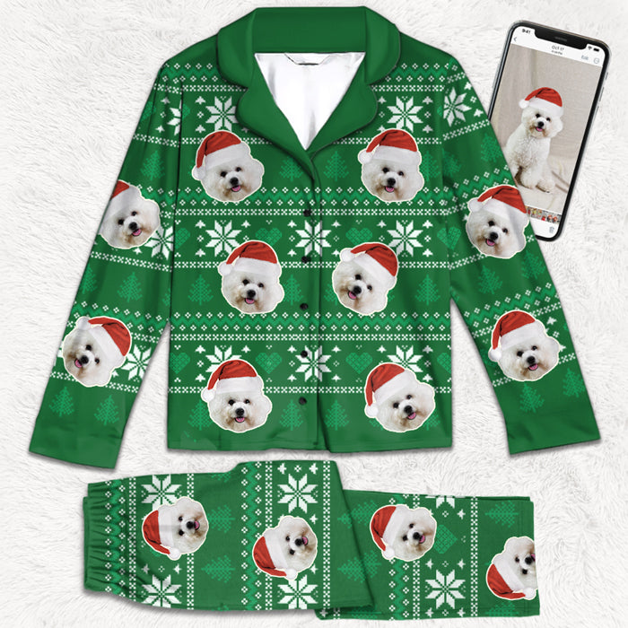 Motif aztèque « Noël approche » – Pyjama personnalisé avec photo pour chien et chat – Télécharger une image, cadeau de Noël pour les propriétaires et les amoureux des animaux