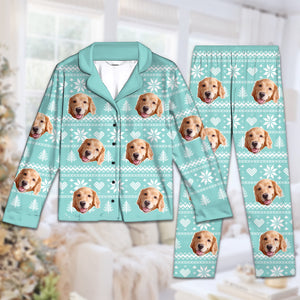 Motif aztèque « Noël approche » – Pyjama personnalisé avec photo pour chien et chat – Télécharger une image, cadeau de Noël pour les propriétaires et les amoureux des animaux