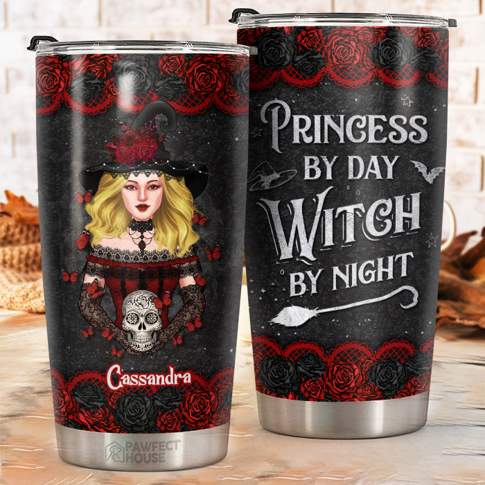 Princesse le jour, sorcière la nuit - Gobelet personnalisé - Cadeau pour vous-même, cadeau d'Halloween