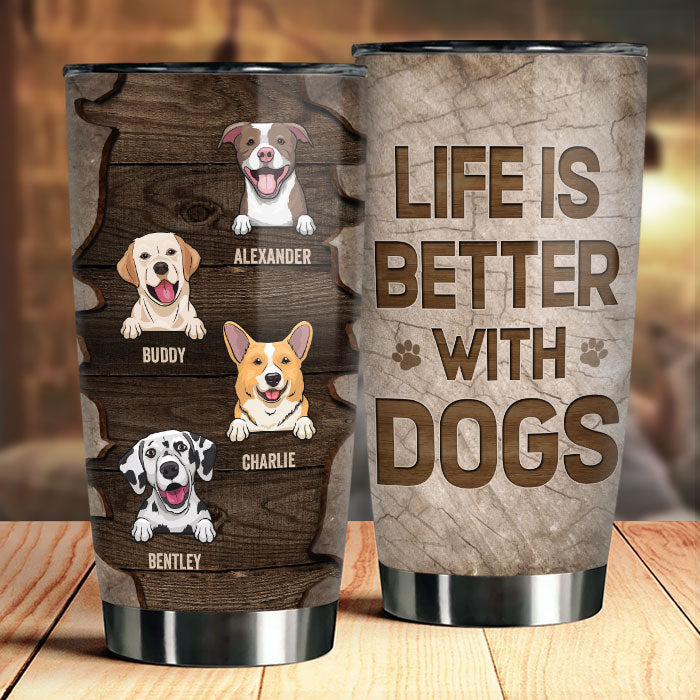 Les chiens embellissent votre vie ! Gobelet personnalisé ! Cadeau pour les amoureux des animaux