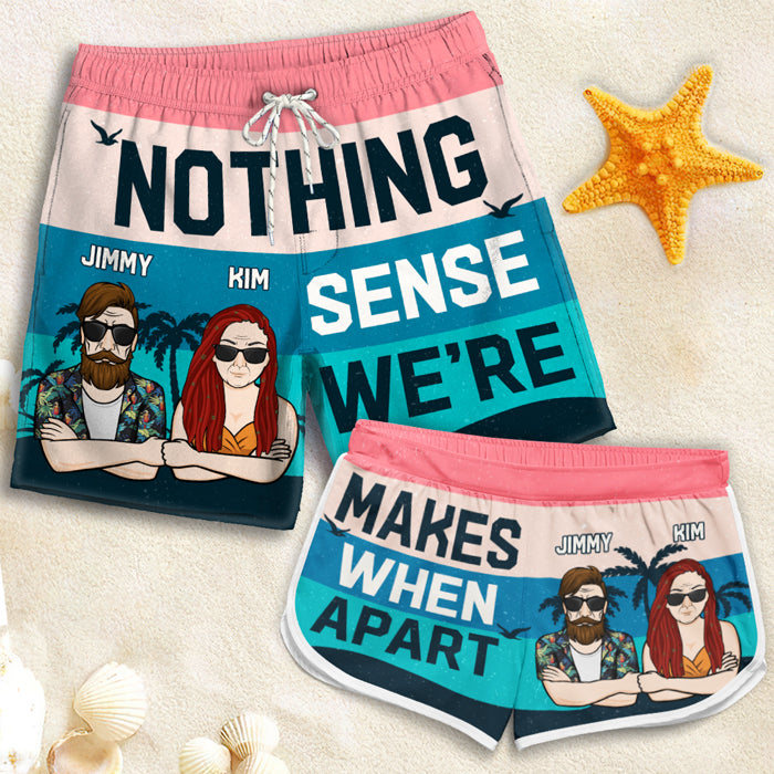 Rien n'a de sens - Short de plage personnalisé pour couple - Cadeau pour couple, mari et femme