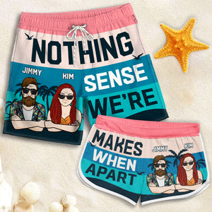 Rien n'a de sens - Short de plage personnalisé pour couple - Cadeau pour couple, mari et femme