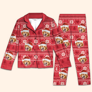 Motif aztèque « Noël approche » – Pyjama personnalisé avec photo pour chien et chat – Télécharger une image, cadeau de Noël pour les propriétaires et les amoureux des animaux