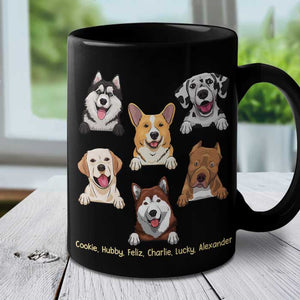 Au meilleur papa chien - Mug noir personnalisé - Cadeau pour papa