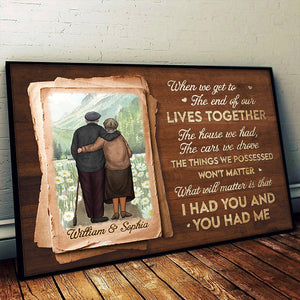 Je t'avais et tu m'avais - Poster horizontal personnalisé - Cadeau pour couple, mari et femme