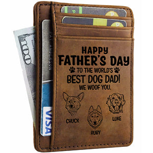 Meilleur papa chien - Porte-cartes personnalisé - Cadeau pour papa, cadeau pour la fête des pères