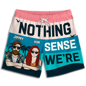 Rien n'a de sens - Short de plage personnalisé pour couple - Cadeau pour couple, mari et femme