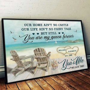 Notre maison n'est pas un château - Affiche horizontale personnalisée - Cadeau pour couple, mari et femme