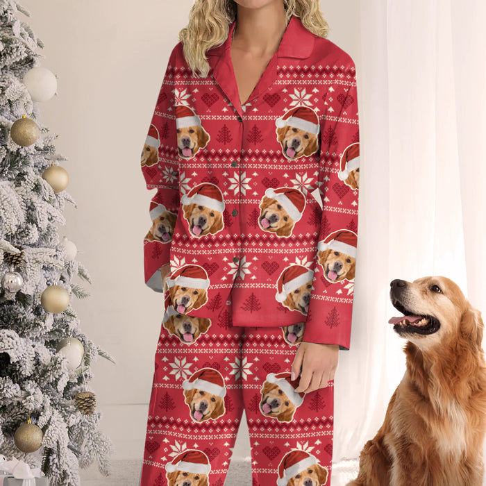 Motif aztèque « Noël approche » – Pyjama personnalisé avec photo pour chien et chat – Télécharger une image, cadeau de Noël pour les propriétaires et les amoureux des animaux