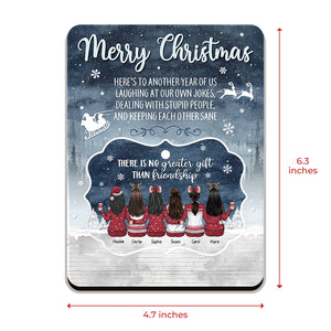 To My Besties Here’s To Another Year Of Us - Personalized Christmas Wooden Card With Pop Out Ornament - Gift For Bestie, Best Friend, Sister, Birthday Gift For Bestie And Friend, Christmas Gift