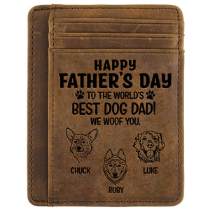 Meilleur papa chien - Porte-cartes personnalisé - Cadeau pour papa, cadeau pour la fête des pères