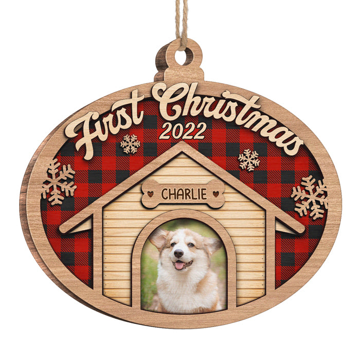 Premier Noël ensemble - Décoration de Noël personnalisée en bois en forme de boule de Noël - Télécharger une image, cadeau pour les amoureux des animaux, cadeau de Noël