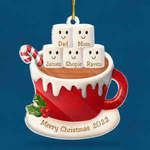 Hot Cocoa And Marshmallows - Personalized Custom Acrylic Shaped Christmas Ornament - Gift For Family, Christmas Gift