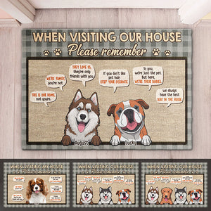Lors de votre visite chez nous, n'oubliez pas : tapis décoratif personnalisé - Télécharger une image, cadeau pour les amoureux des chiens, propriétaires de chiens, cadeau pour chien, cadeau pour les amoureux des animaux