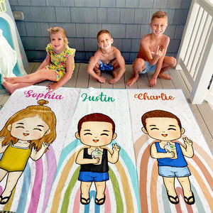 Apportez de la joie à la plage ! Serviette de plage personnalisée pour enfant ! Cadeau de Noël pour enfants