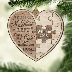 A Piece Of My Heart Left - Personalized Shaped Ornament.