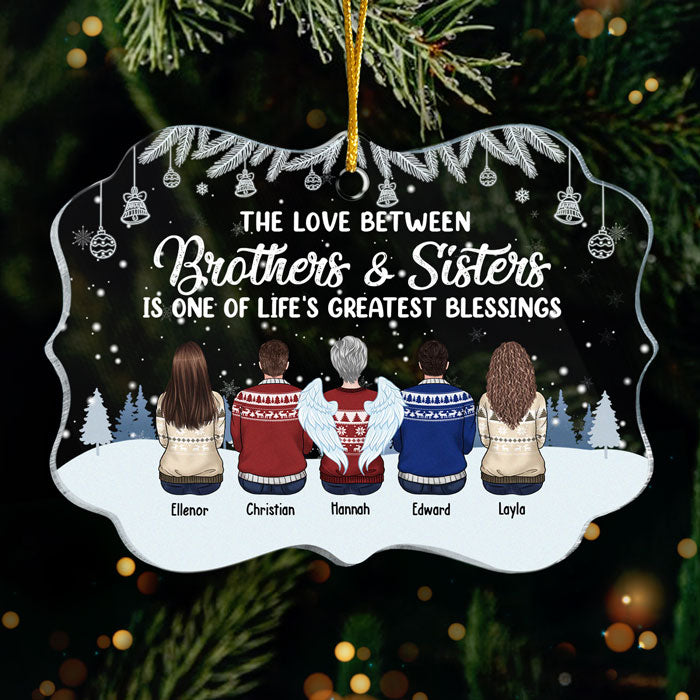 La vie est meilleure avec des frères et sœurs - Décoration de Noël personnalisée en acrylique en forme de Benelux - Cadeau pour frères et sœurs, cadeau de Noël