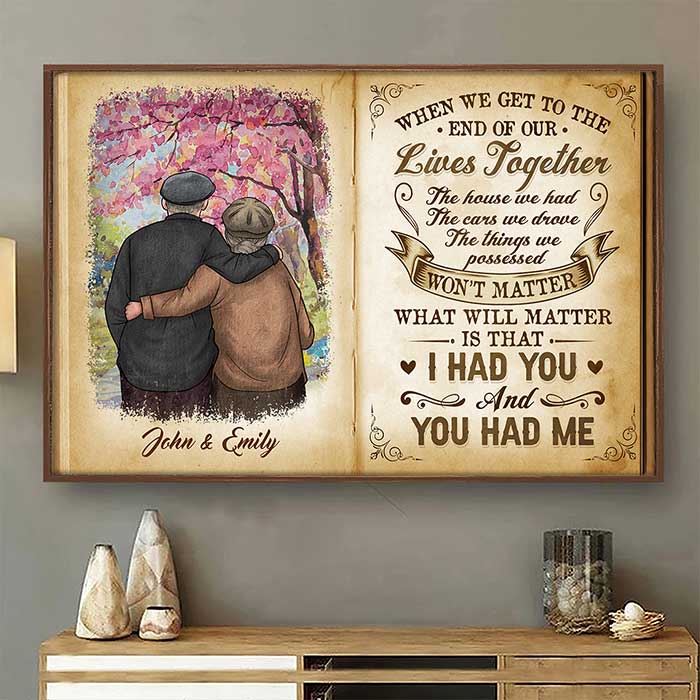 Nos moments heureux compteront vraiment - Affiche horizontale personnalisée - Cadeau pour couples, mari et femme