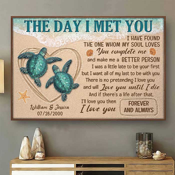 Je t'aimerai jusqu'à ma mort - Affiche horizontale personnalisée - Cadeau pour couple, mari et femme