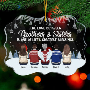 La vie est meilleure avec des frères et sœurs - Décoration de Noël personnalisée en acrylique en forme de Benelux - Cadeau pour frères et sœurs, cadeau de Noël