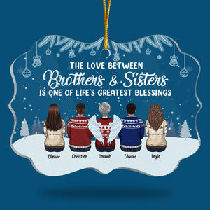 La vie est meilleure avec des frères et sœurs - Décoration de Noël personnalisée en acrylique en forme de Benelux - Cadeau pour frères et sœurs, cadeau de Noël